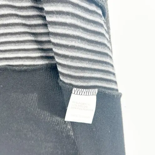 Adore Womens Fall Lagenlook Striped Knit Open Front Cardigan Sweater Vest Size S Black