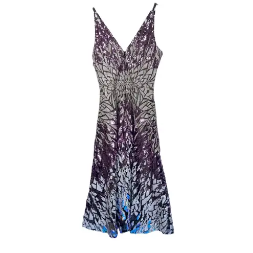 Dress the Population NWT Women’s Elisa Sequin Fit & Flare Midi Dress Small