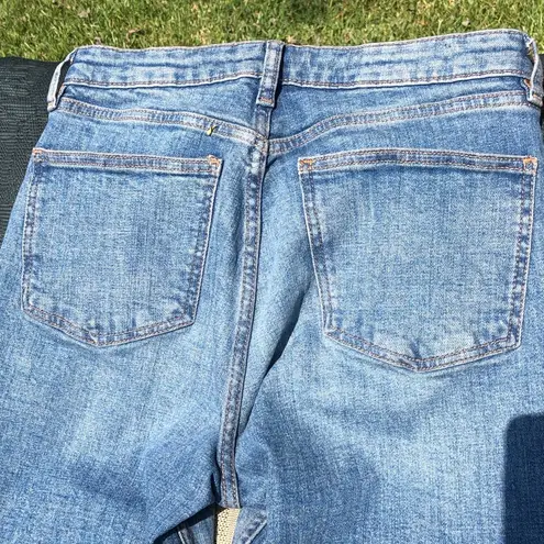 ZARA  Jeans Womens 6 Denim Straight Leg Cropped Light Wash Raw Hem