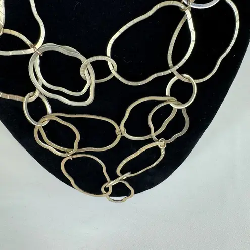 Coldwater Creek Multi Layer Gold Tone Chain Link Evening Formal Wear Necklace