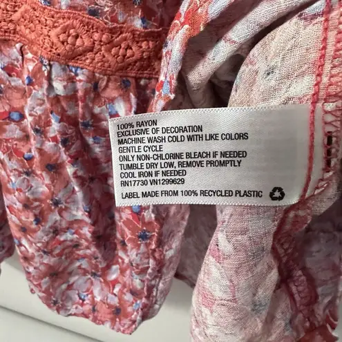 Knox Rose  Dress Boho Red Floral Short Tassel Ditsy Western Prairie Trave…