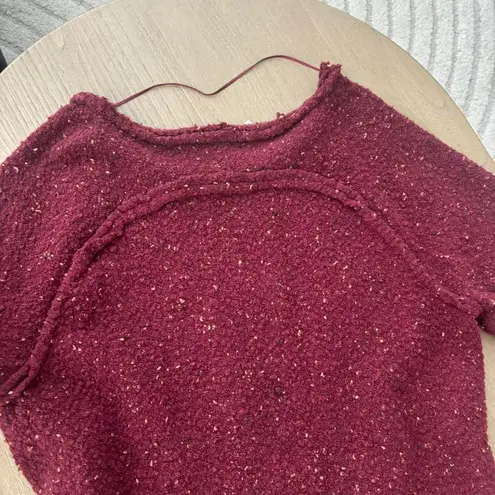 Free People  Burgundy Red Short Sleeve Sweater Size Small