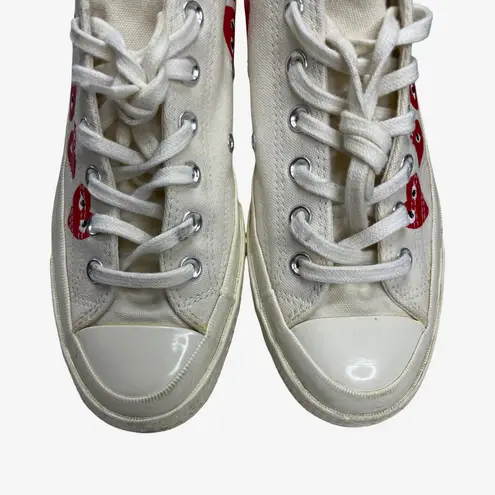 Comme Des Garçons PLAY x Converse Chuck Taylor Red Heart Low Top Sneakers 7M/ 9W White Size 9