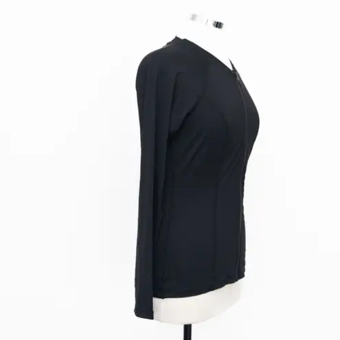 Sea Level Swim. Zip Long Sleeve Rashguard Top. Black Size 10