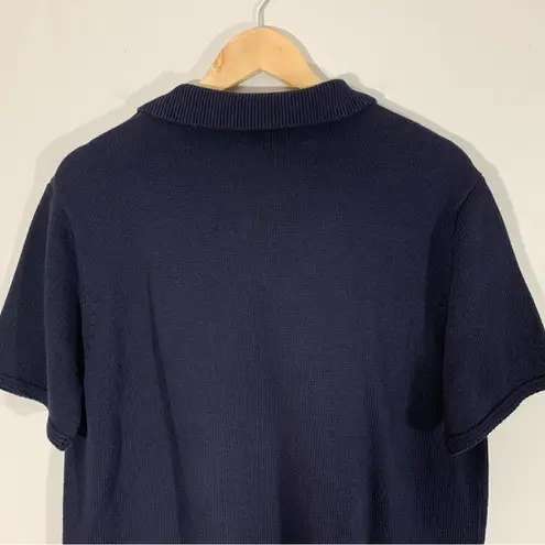 Talbots NWT Deadstock Vintage  Navy Blue Knit Polo Shirt