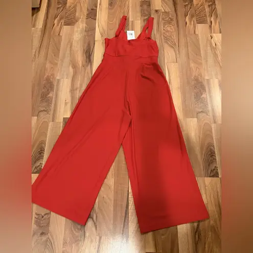 Guess  Women's Vibrant Red Wide Leg Jumpsuit