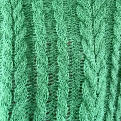 J.O.A. Just One Answer Women's Green Cable Knit Turtleneck Sweater Size L Size L