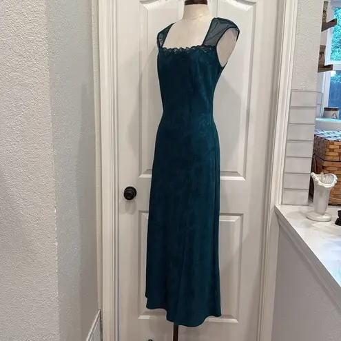 Victoria's Secret Victoria Secret Gold label floral jacquard Maxi slip square neck