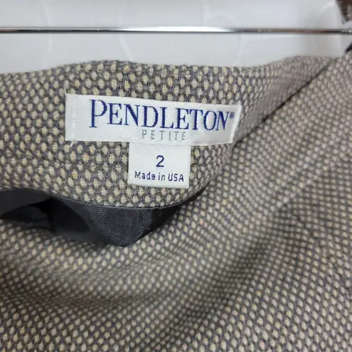 Pendleton Womens Skirt Suits 4P/2P Gray Knit Business Round Collar A-Line Button