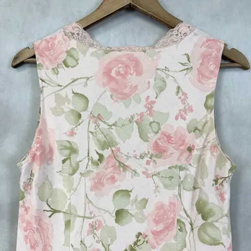 Norton Mcnaughton Norton Studio Womens Dress Linen Blend Sz Small Pink Floral Lace Cottage Coastal
