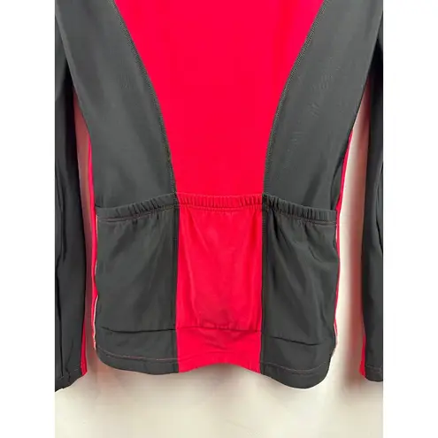 Women’s Gore Bike Wear XL Red & Black Long Sleeve Half Zip Athletic Shirt