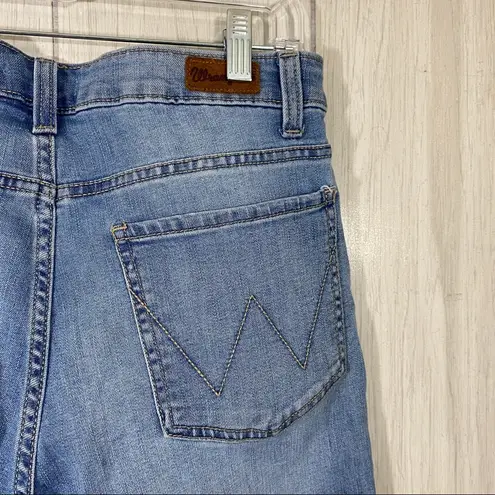 Wrangler  Flared Crop Two Tone Raw Hem Frayed Jeans size 10