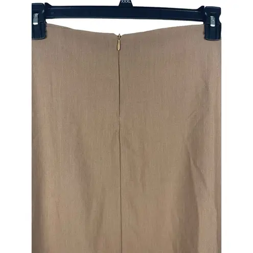 Omega Collection Beige Maxi Office Floral Art Deco Belt Skirt XXL Brown