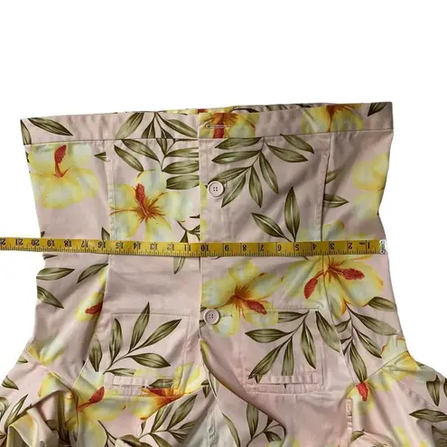 Jamaica Bay Jacket Size Large Pink Tropical Aloha Print Stretch Cotton Casual