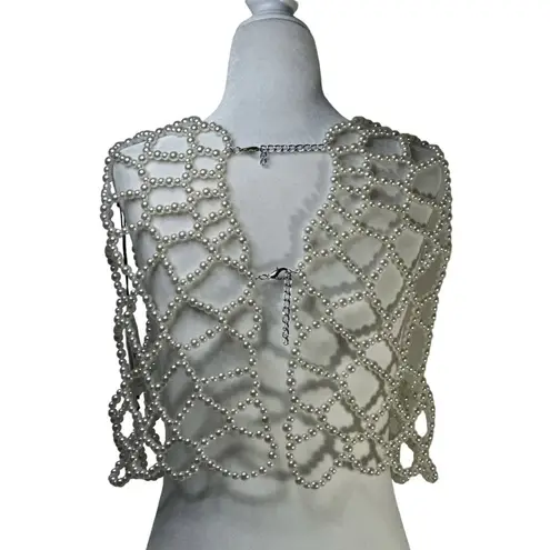 LOBA Paola Top in Ivory Silver XS/Small New Womens Pearl Coverup