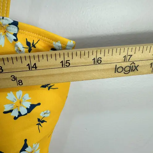 SeaFancy Tankini Swim Top XL Yellow Floral Peplum Cottagecore Coquette Bikini