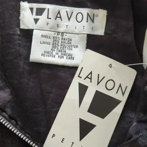 Lavon Vintage Womens Windbreaker Jacket Black Logo Back Petite S NWT
