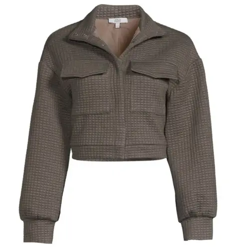 Area Stars New Quilted Cropped Snap Front Utility Jacket Nila Grey Size XS