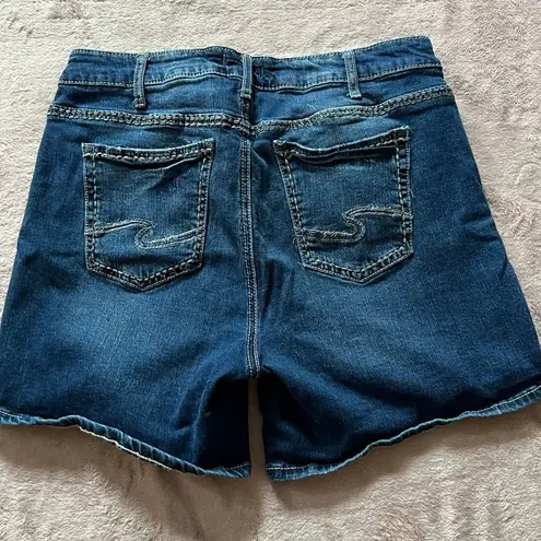 Silver Jeans Silver Womens Elyse Short Blue Denim Western Glove Works Shorts Sz 32