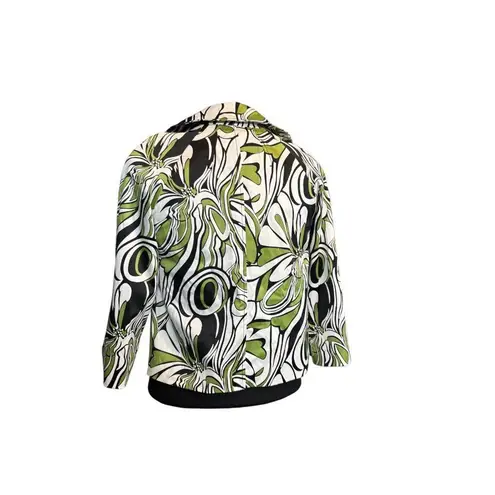 Vertigo Womens Abstract Print Cropped Jacket With Large Buttons & Collar medium