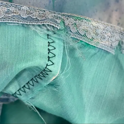 Vintage 70’s does 30’s Handmade Blue Floral Capelet Ruffle Sleeve Maxi Gown 8/10 Size M