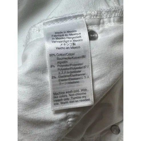 J.Crew 9" Demi Boot Crop Jeans Women's 30 White Stretch Denim Boho Raw Hem NWT