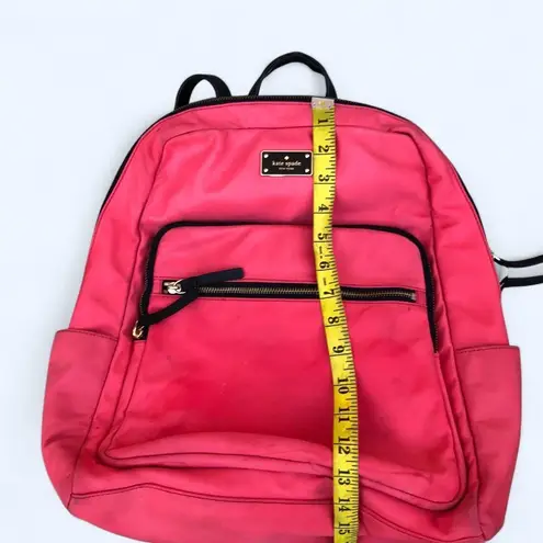 Kate Spade Large Pink Nylon Wilson Bradley Backpack Bag Purse Preppy Academia. Great for laptop books school university college work. Lots of space Measurements in pics - Image 5