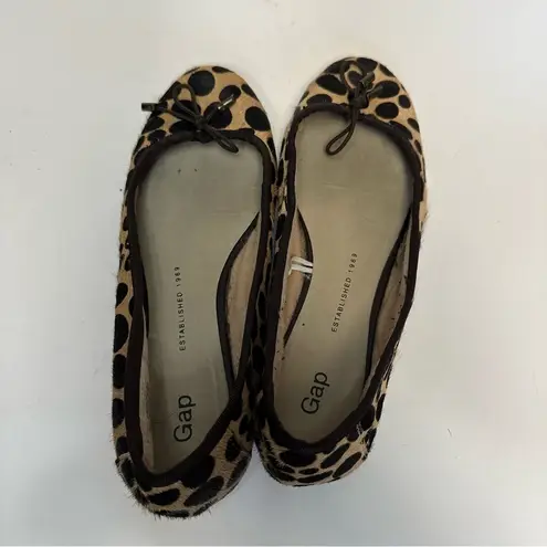 Gap  Women’s Leopard Print Ballet Flat Leather Animal Cheetah Calf Hide Shoes 7.5