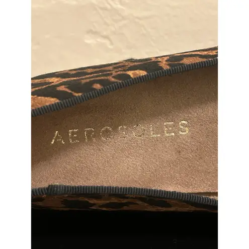 Aerosoles Women Leopard Print Shoe Size 7 Slip On Heels Calf Hair Comfort Office