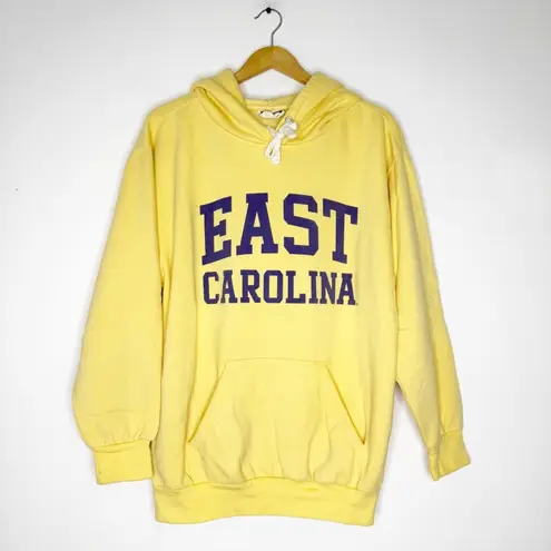 MV Sport East Carolina University Hoodie Size Large Yellow Vintage