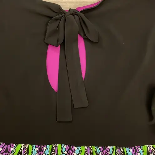 London Times Multicolor Cap Sleeve Above the Knee Dress Keyhole Back Size 10