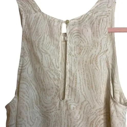 Wilfred Aritzia  Wood Print Beige Keyhole Sleeveless Tank