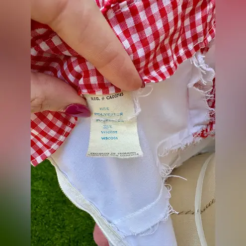 Gunne Sax Vintage 1970s Junior Scene Red and White Gingham STYLE Prairie Dress