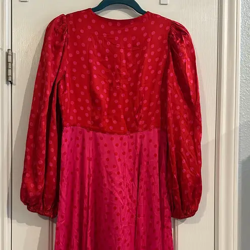 Boden USA Boden Blousen Sleeve Midi Tea Dress Salsa Dotty Spot Women’s 4P Party Cocktail