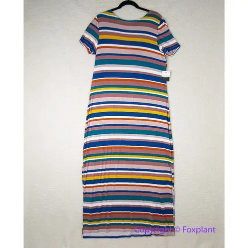 Eloquii New! Elements Women’s Plus Size Twist Back Midi Dress rainbow, 14/16