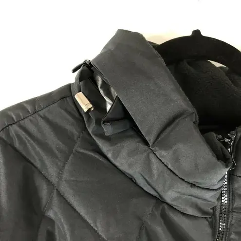 Woman Within Down Quilted Jacket Packable Hood Water Resistant Pockets Black 2X