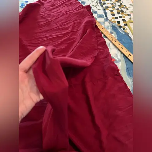 LILBETTER XS Red Wine Burgundy Crochet Lace Maxi Halter Neck Backless Dress NWT