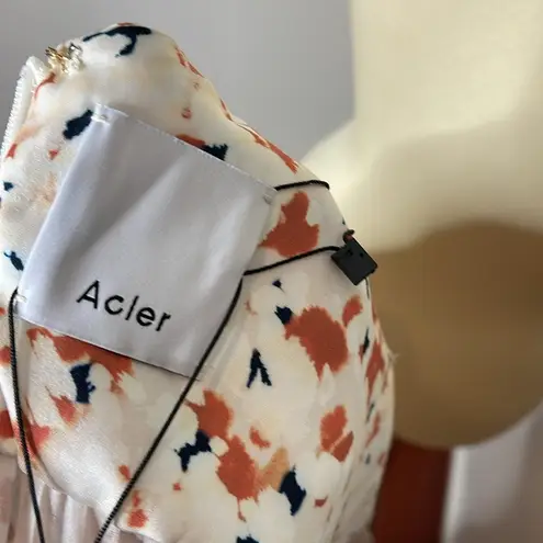 Acler Womens Dress Size US 4/AU 8 Mannock Terrazzo Gathered Pleated Satin Mini N Brown