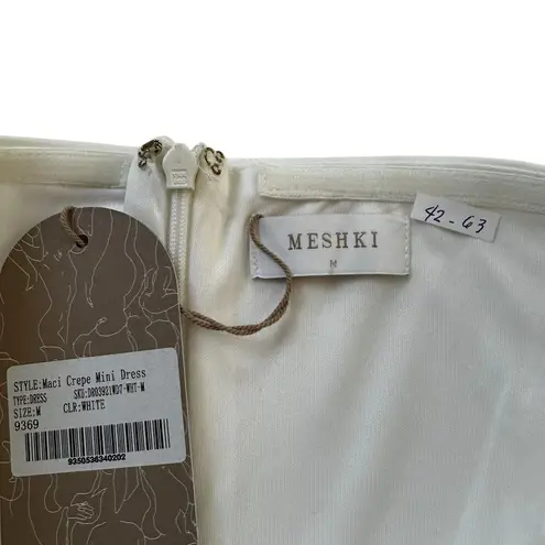 Meshki White Maci Crepe Mini Dress Women Size Medium NWT | 42-63