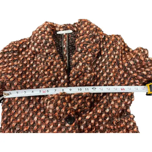 Blugayà Made in Italy Wool Blend Bouclé Textured Blazer Black Orange Women’s 10