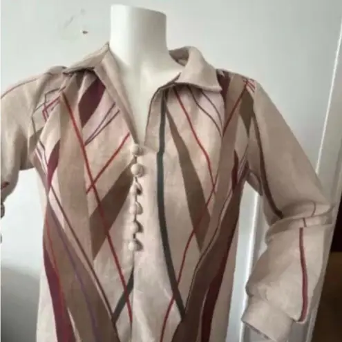 Vintage 70s Mary Martin Florida brown long sleeve tunic western maxi dress M Size M