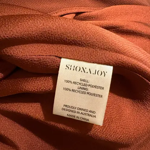 Shona joy Luxe Twist Front Balloon Sleeve Midi Dress in Sangria