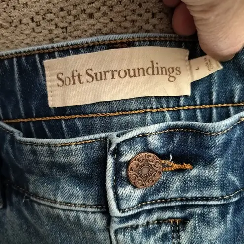 Soft Surroundings Size L Ultimate Denim Relaxed Straight Jeans 2DH64