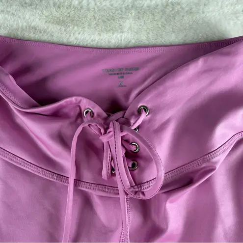 Year Of Ours Lace Up High Waist Leggings Pink Tie Front Workout Pant Women’s M Size M