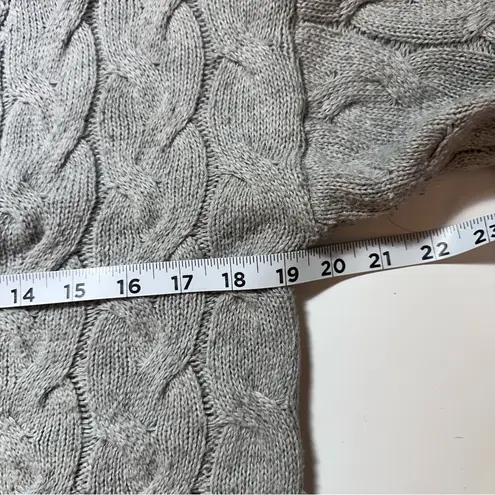 Gray Cable Knit Off the Shoulder Hi Low Sweater Small/ Medium