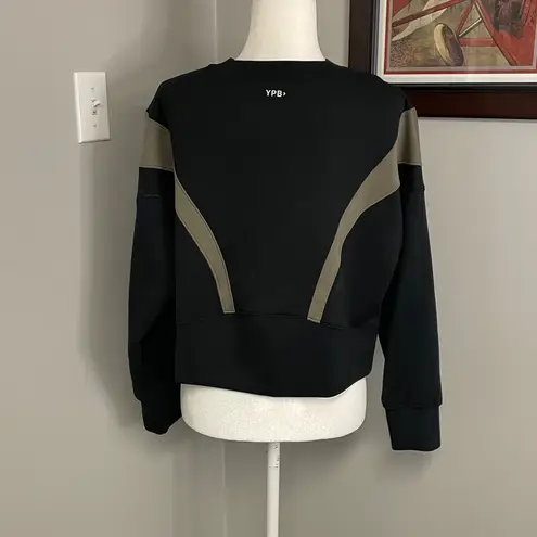 YPB neoKNIT Black cropped sweatshirt size Small athleisure athletic