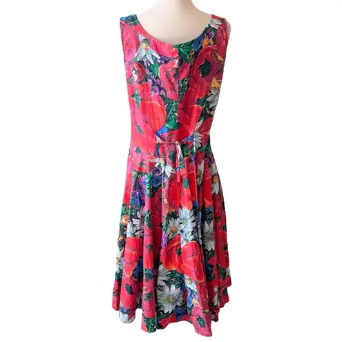 vintage 90’s sleeveless retro floral print dress Red Size L
