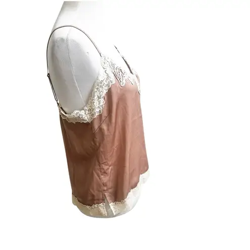 I.N.C International Concepts Lace Trim Cami Y2K Fairy Whimsical Size Medium Tan Brown