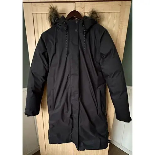 prAna Betania Down Parka Women's Size S Black Hooded Full Zip