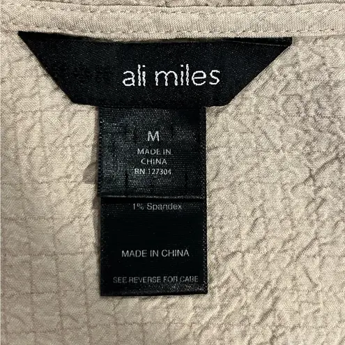 Ali Miles Camel Oatmeal Textured Gauze Cowl Neck Lightweight Tunic Sweater M Tan Size M